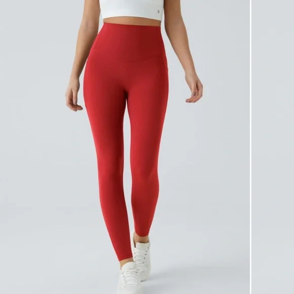 HALARA Vibrant Red High-Waisted Leggings - Picture 2 of 8
